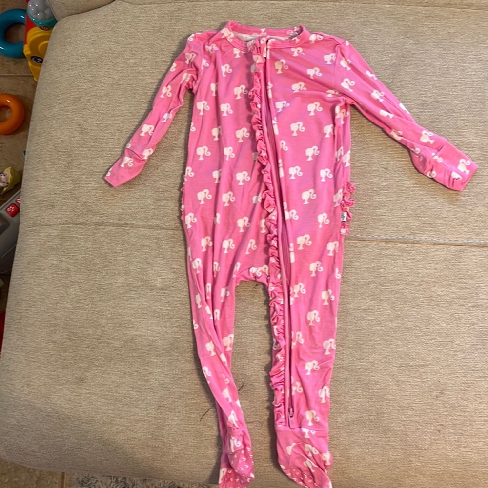 Posh Barbie ruffled footie